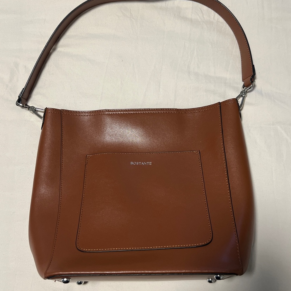 Bostanten Brown Leather Shoulder Bag
